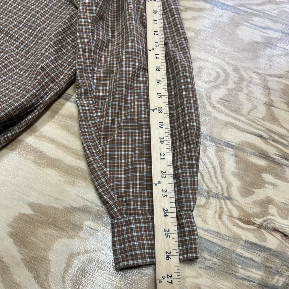 Ralph Lauren Classic Fit Button Down Shirt Men's 2XLT Brown Plaid Check Preppy - Picture 10 of 10